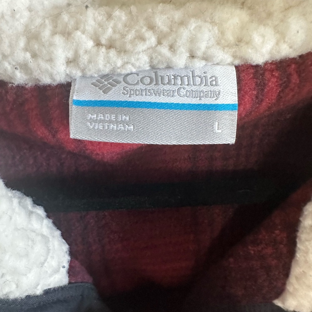 Columbia Red Plaid Hoodie Vest Size Large - Picture 3 of 3